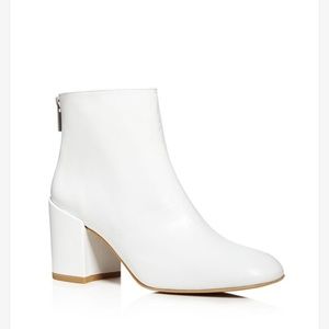 Stuart Weitzman White Leather Booties